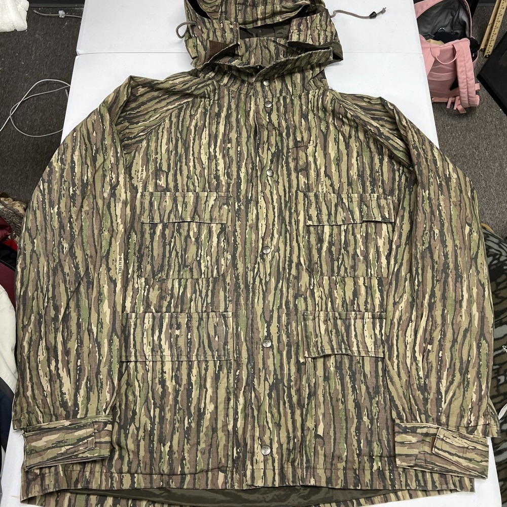 Trophy Club Hunting Jacket Mens XL Green Realtree Camo Hooded Field Coat F2